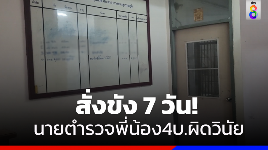 สั่งขัง 7 วัน!นายตำรวจพี่น้อง 4 บ. โทษผิดวินัย