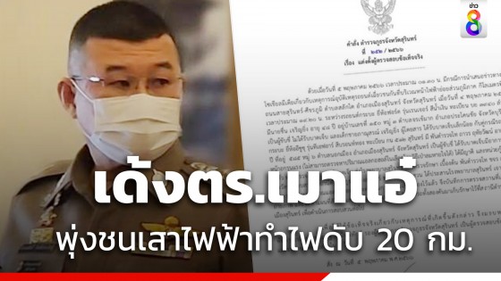 เด้ง พ.ต.ท. เมาแล้วขับชนไฟฟ้าล้มทำไฟดับ 20 กม. ทำพระมรณภาพ