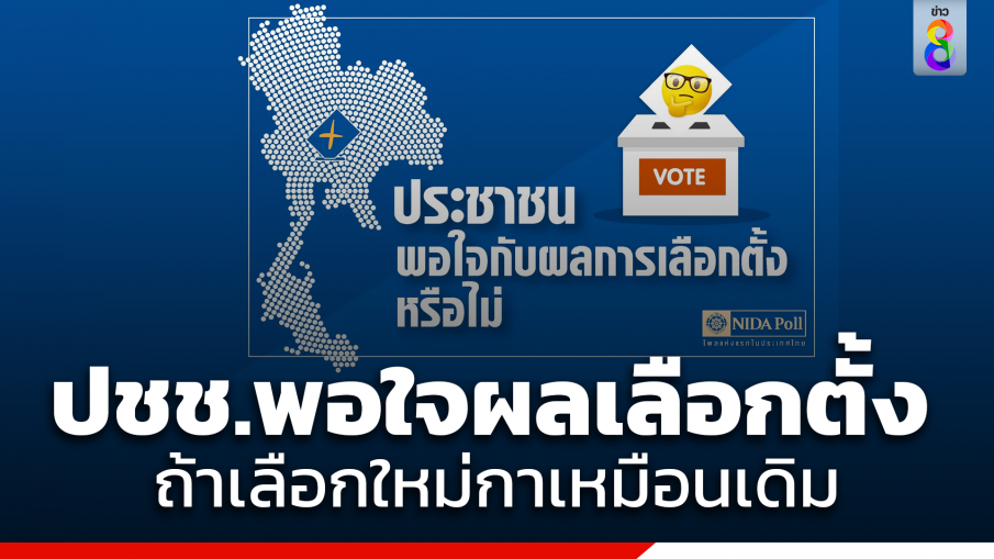 "นิด้าโพล" เผยผลสำรวจ ประชาชนพอใจผลเลือกตั้ง2566  ถ้าเลือกใหม่กาเหมือนเดิม