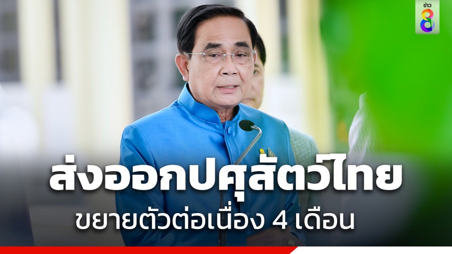 "นายกฯ" ยินดี ส่งออกสินค้าปศุสัตว์ไทยโตต่อเนื่อง 4 เดือน