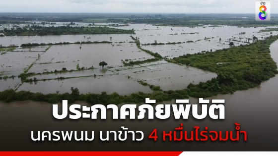 ประกาศพื้นที่ภัยพิบัติทั้ง 12 อำเภอ จ.นครพนม นาข้าวจมน้ำเกือบ 4 หมื่นไร่