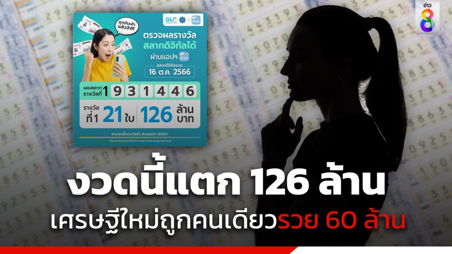 "สลากดิจิทัล" แอปฯเป๋าตัง กระหึ่มแตก 126 ล้าน เศรษฐีใหม่รับเต็มๆ คนเดียว 60 ล้านบาท