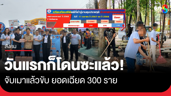 เปิดยอดคุมประพฤติคดีเมาขับสงกรานต์วันแรก