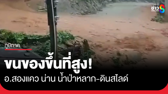 ขนของขึ้นที่สูง! ฝนถล่มน่าน น้ำป่าไหลหลาก-ดินสไลด์ แจ้งเตือนภันสีแดงบ้านปางส้านอำเภอสองแคว
