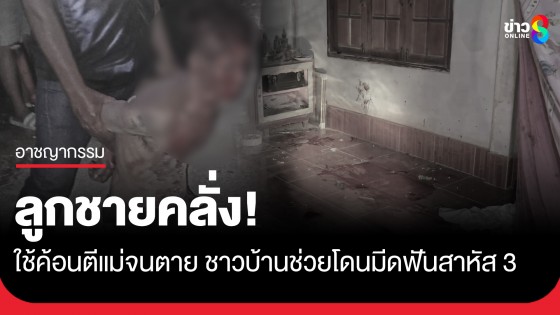 ลูกชายคลั่ง! ใช้ค้อนตีแม่จนเสียชีวิต ชาวบ้านเข้าช่วยเหลือโดนมีดฟันสาหัส 3 