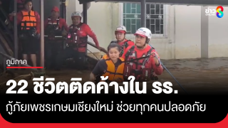 ทีมนักกู้ภัยช่วยผู้ติดค้างในโรงแรม อ.แม่แจ่ม อย่างปลอดภัย...