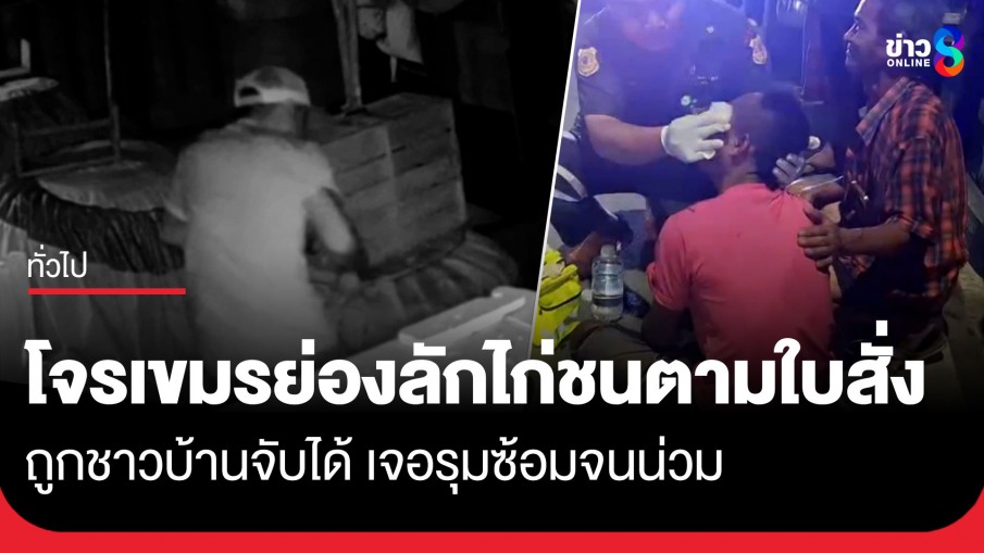 โจรใบสั่งสิ้นฤทธิ์! หนุ่มเขมรย่องขโมยไก่ชน 3 รอบติด รอบนี้หนีไม่รอด ถูกชาวบ้านจับได้รุมซ้อมจนน่วม