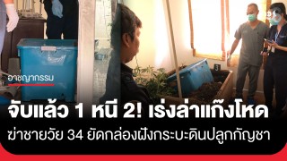 รวบแล้ว 1 ล่าอีก 2! แก๊งฆ่ายัดกล่องพลาสติกฝังกระบะดินปลูกกัญชา...