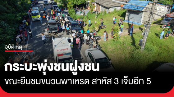 กระบะเสียหลักพุ่งชนฝูงชนยืนชมขบวนพาเหรด เจ็บ 8 ราย