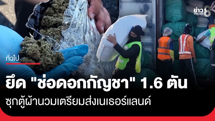 ศุลกากรแหลมฉบังจับล็อตใหญ่! ยึด "ช่อดอกกัญชาแห้ง" 1.6 ตัน ซุกเนียนในตู้ผ้าห่มส่งออกเนเธอร์แลนด์