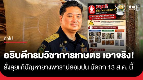 อธิบดีกรมวิชาการเกษตร เอาจริง! สั่งลุยแก้ปัญหายางพาราปลอมปน นัดถก 13 ส.ค. นี้