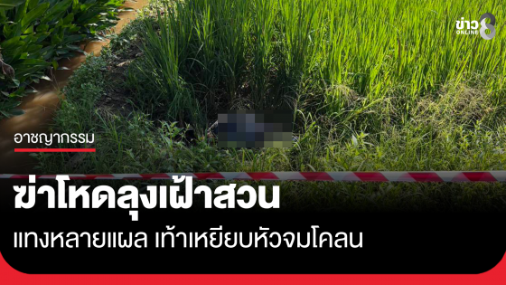 ฆ่าโหดลุงเฝ้าสวน ลากศพเหยียบหัวจมโคลนทิ้งกลางทุ่งนา